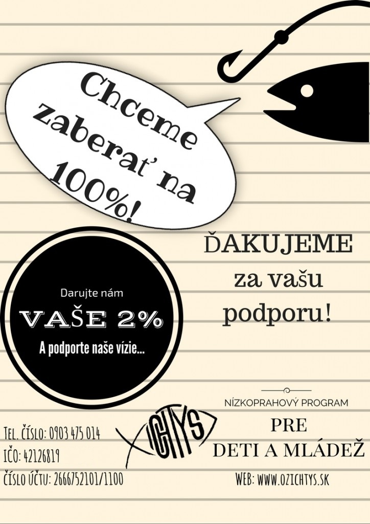 2% z dane opäť pre Ichtys