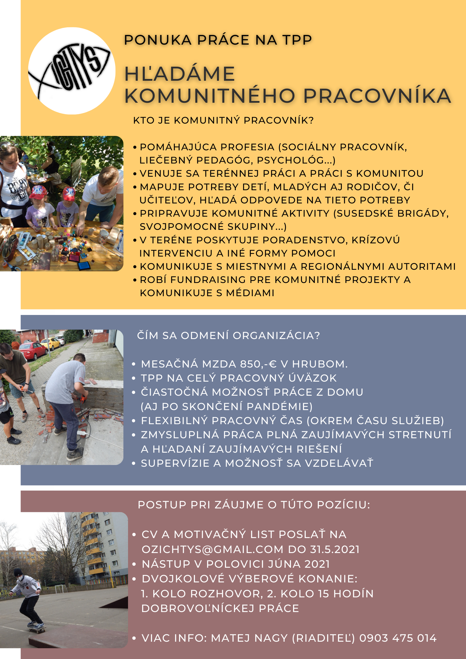 Hľadáme komunitného/terénneho pracovníka